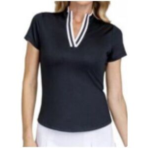 Tail Black Short Sleeve Tee with White Trim